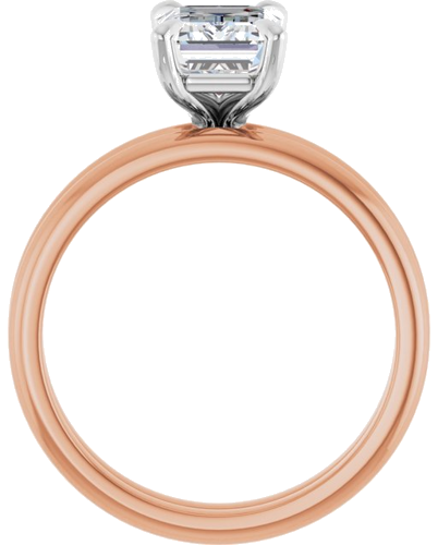 Sužadėtuvių Žiedas „Solitaire“ 585 Baltojo Ir Rožinis Aukso Emerald 8mm x 6mm (7)