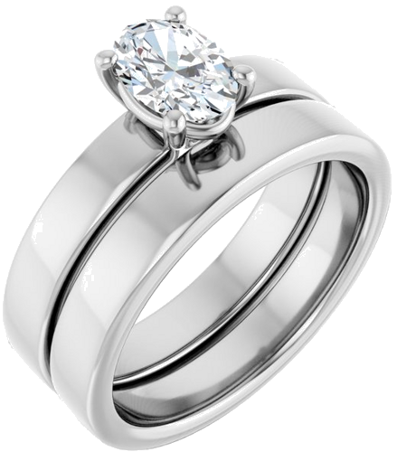 Sužadėtuvių Žiedas „Solitaire“ 925 Sidabro Oval 7mm x 5mm (6)