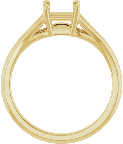 Sužadėtuvių Žiedas „Solitaire Split-Shank“ 14k yellow gold Square 5mm (2)