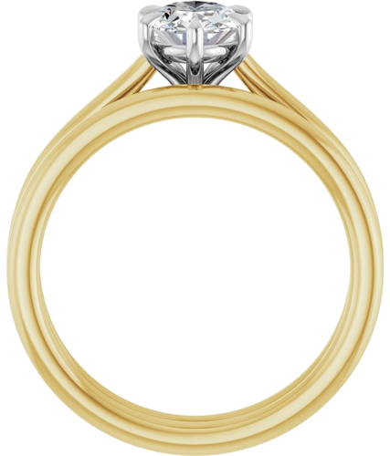 Sužadėtuvių Žiedas „Claw-Pong“ 14k yellow/white gold Oval 7.5mm x 5.5mm (7)