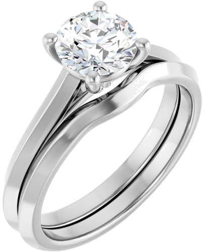 14K White 6.5 mm Round Solitaire Engagement Ring Mounting (6)