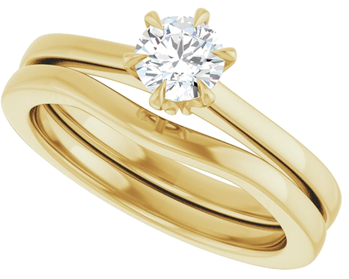 Sužadėtuvių Žiedas „Claw-Prong“ 10k yellow gold Round 4.8mm (10)