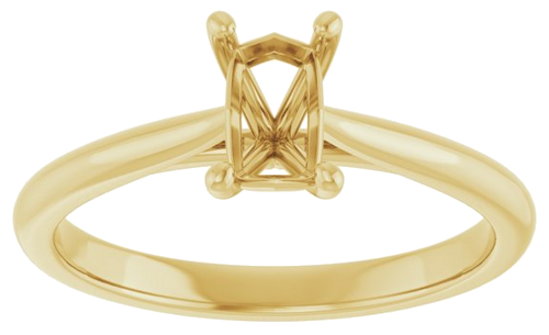 Sužadėtuvių Žiedas „Solitaire“ 14k yellow gold Emerald 6mm x 4mm (3)