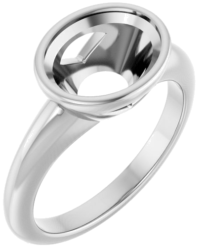 Sužadėtuvių Žiedas „Bezel-Set Solitaire“ 14k white gold Oval 10mm x 8mm (1)