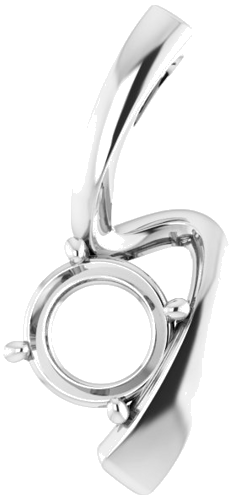 Pakabukas „Freeform Solitaire“ 585 Baltojo Aukso Round 7mm (1)