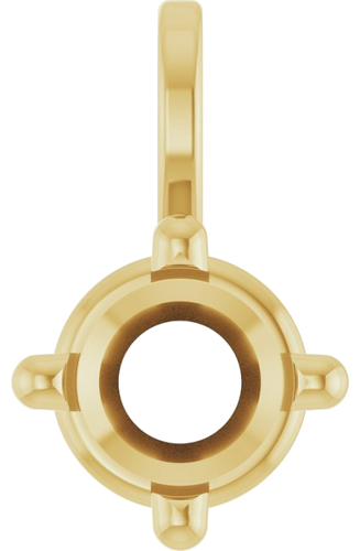 14K Yellow 4 mm Round 4-Prong Pendant Mounting (1)
