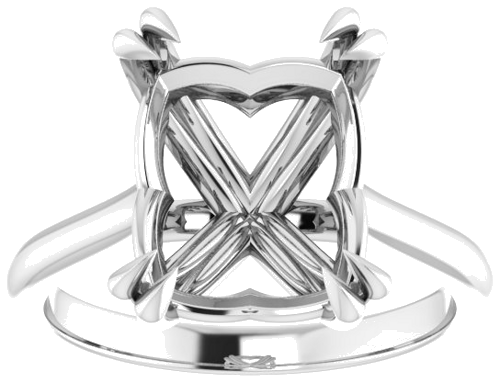 Platinum 11x9 mm Emerald Solitaire Engagement Ring Mounting (3)