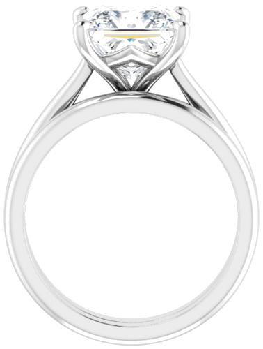 Sužadėtuvių Žiedas „Solitaire“ 14k white gold Square 8mm (7)