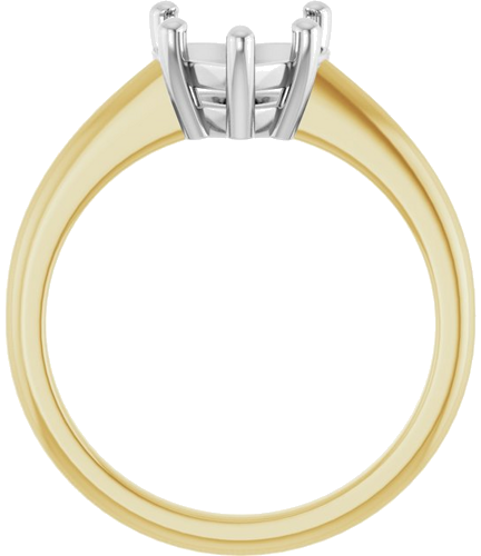14K Yellow White 8x8 mm Heart Solitaire Engagement Ring Mounting (2)