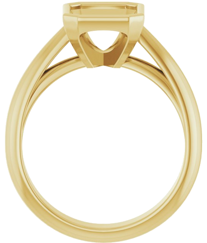 Sužadėtuvių Žiedas „Bezel-Set Solitaire“ 14k yellow gold Emerald 9mm x 7mm (2)