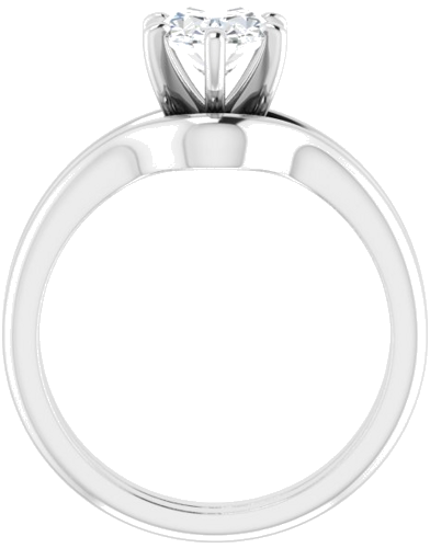 14K White  8x6 mm Oval Solitaire Engagement Ring Mounting (7)