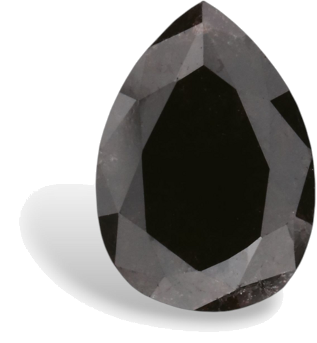 1.54 carat Fancy Black-VVS2 Natūralus Pear Deimantas (1)