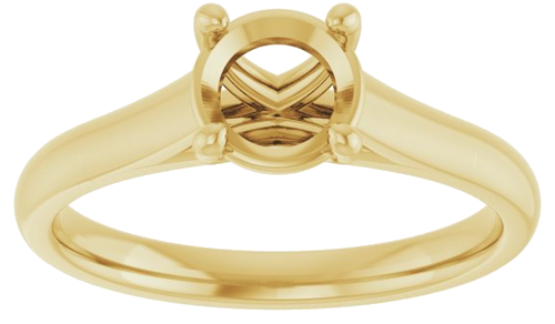 14K Yellow 6.5 mm Round Solitaire Engagement Ring Mounting (3)