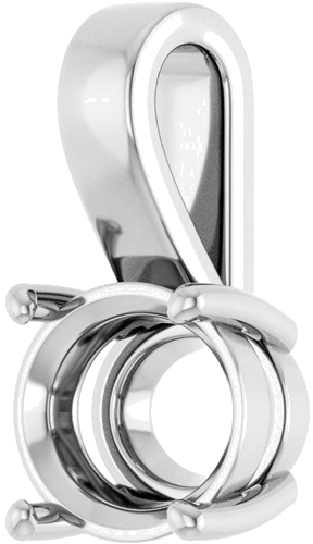 Pakabukas „Solitaire Charm“ 14k white gold Oval 11mm x 9mm (2)