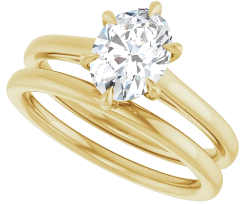 Sužadėtuvių Žiedas „Claw-Pong“ 14k yellow gold Oval 8mm x 6mm (10)