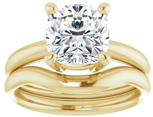 Sužadėtuvių Žiedas „Solitaire“ 14k yellow gold Cushion 8mm (8)
