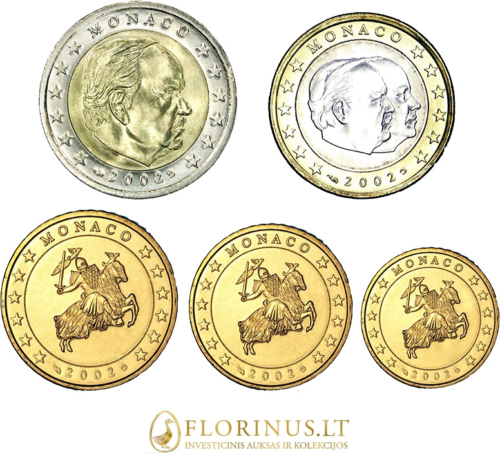 Monakas Princas Rainier III euro monetų rinkinys (1)