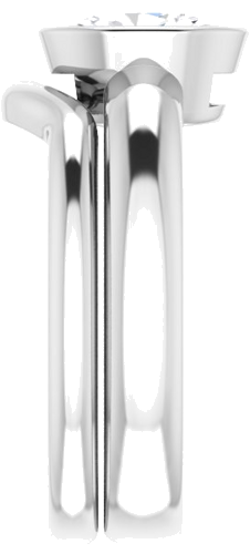 Sužadėtuvių Žiedas „Bezel-Set Solitaire“ 585 Baltojo Aukso Oval 8mm x 6mm (9)