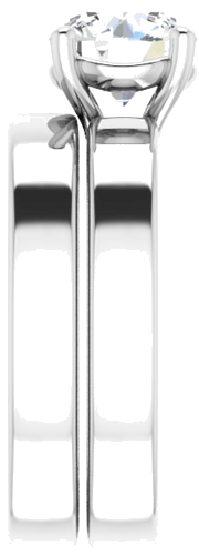 Sužadėtuvių Žiedas „Solitaire“ 14k white gold Round 7.4mm (9)