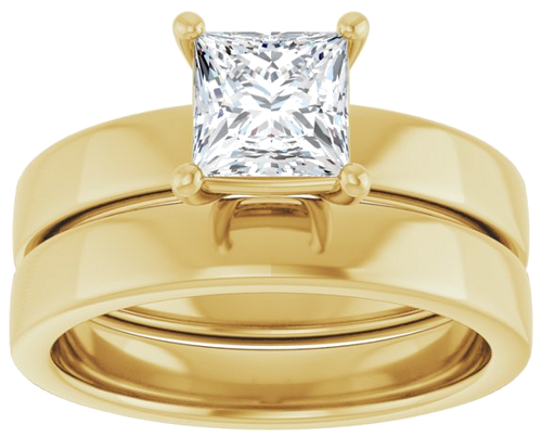 Sužadėtuvių Žiedas „Solitaire“ 10k yellow gold Square 5.5mm (8)