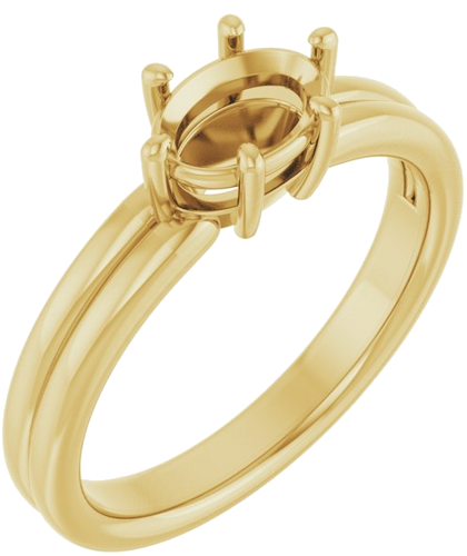 Sužadėtuvių Žiedas „Solitaire“ 10k yellow gold Oval 7mm x 5mm (1)