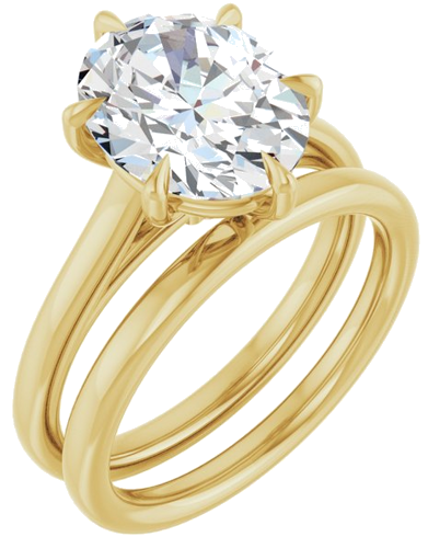 Sužadėtuvių Žiedas „Claw-Pong“ 14k yellow gold Oval 11mm x 9mm (6)