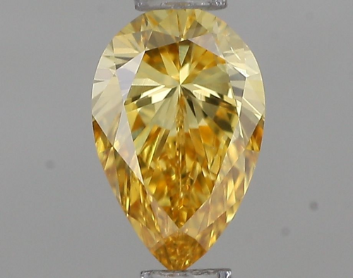 0.38 carat Fancy Vivid Orangey Yellow-SI1 Natūralus Pear Deimantas (1)