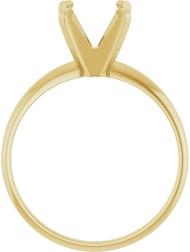 14K Yellow 6 x 6 mm Square Ultra-Lightweight Solitaire Engagement Ring Mounting (2)