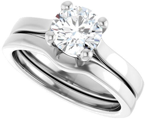 Sužadėtuvių Žiedas 14k white gold Round 6.5mm (10)