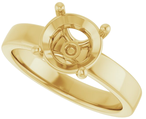 Sužadėtuvių Žiedas „Solitaire“ 585 Geltonojo Aukso Round 8.2mm (5)