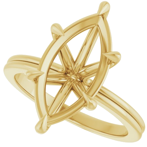 Sužadėtuvių Žiedas „Claw-Prong Solitaire“ 14k yellow gold Marquise 16mm x 8mm (5)