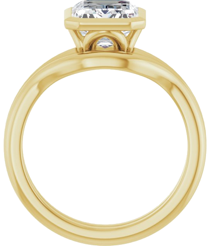 Sužadėtuvių Žiedas „Bezel-Set“ 10k yellow gold Emerald 9mm x 7mm (7)