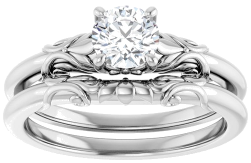 Sužadėtuvių Žiedas „Solitaire“ 14k white gold Round 5.2mm (8)