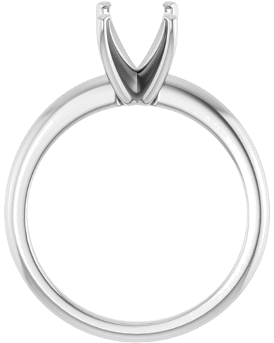 14K White  8x6 mm Emerald Solitaire Engagement Ring Mounting (2)