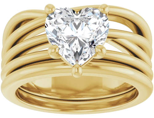 Sužadėtuvių Žiedas „Solitaire“ 585 Geltonojo Aukso Heart Shape 8mm (8)