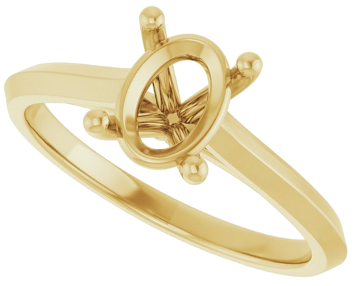 Sužadėtuvių Žiedas „Solitaire“ 585 Geltonojo Aukso Oval 8mm x 6mm (5)