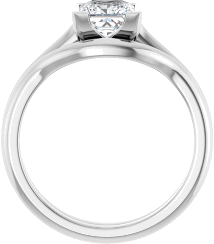 Sužadėtuvių Žiedas „Half-Bezel Solitaire“ 14k white gold Square 5.5mm (7)