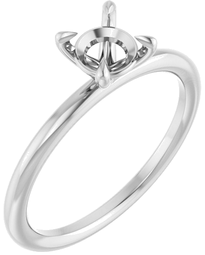 Sužadėtuvių Žiedas „Claw-Prong Solitaire“ 14k white gold Round 5.8mm (1)