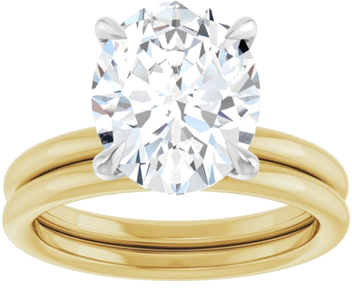 Sužadėtuvių Žiedas „Claw-Prong Solitaire“ 14k yellow/white gold Oval 11mm x 9mm (8)