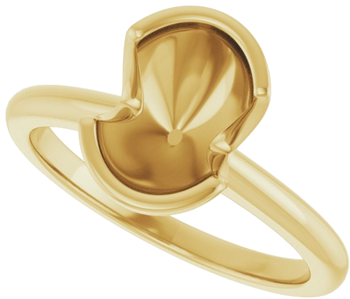 Sužadėtuvių Žiedas „Half-Bezel“ 14k yellow gold Oval 9mm x 7mm (5)