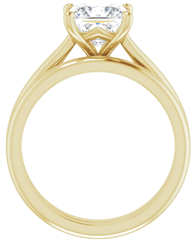 14K Yellow 6.5 mm Square Solitaire Engagement Ring Mounting (7)