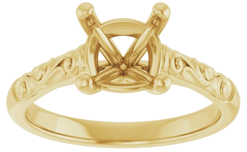 Sužadėtuvių Žiedas „Solitaire“ 14k yellow gold Cushion 7mm (3)