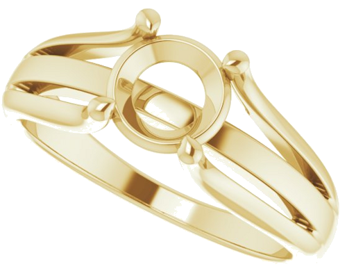 Sužadėtuvių Žiedas „Solitaire“ 585 Geltonojo Aukso Round 6.5mm (5)