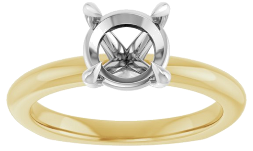 Sužadėtuvių Žiedas „Claw-Prong Euro Shank“ 14k yellow/white gold Round 7.4mm (3)