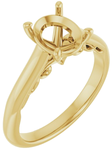 Sužadėtuvių Žiedas „Sculptural“ 14k yellow gold Oval 9mm x 7mm (1)