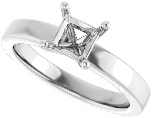 Sužadėtuvių Žiedas 10k white gold Square 5mm (5)