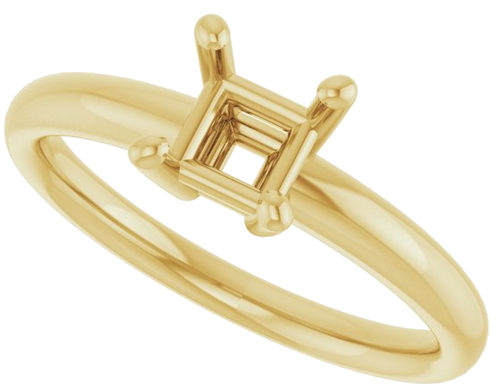 Sužadėtuvių Žiedas „Solitaire“ 585 Geltonojo Aukso Square 5mm (5)