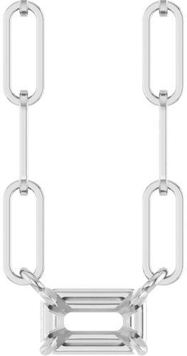 Pakabukas „Solitaire“ 585 Baltojo Aukso Emerald 5mm x 3mm (1)