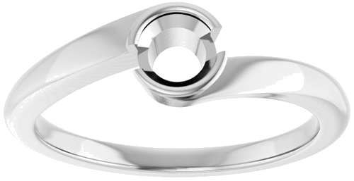 Sužadėtuvių Žiedas „Half-Bezel Solitaire“ 14k white gold Round 4.4mm (3)