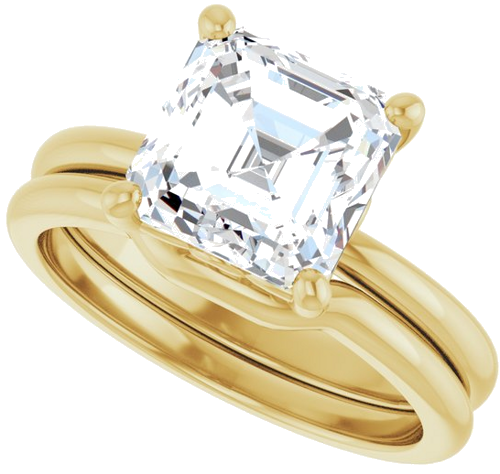 Sužadėtuvių Žiedas 14k yellow gold Asscher 8mm (10)